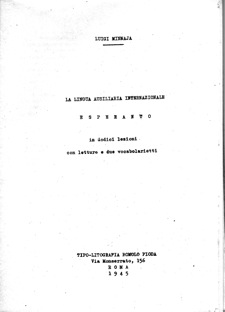 la prima grammatica di esperanto in italiano del dopoguerra